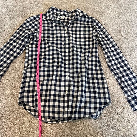 J Crew Women's Longsleeve Gingham Flannel‎ Button Down Size XS - Picture 7 of 8